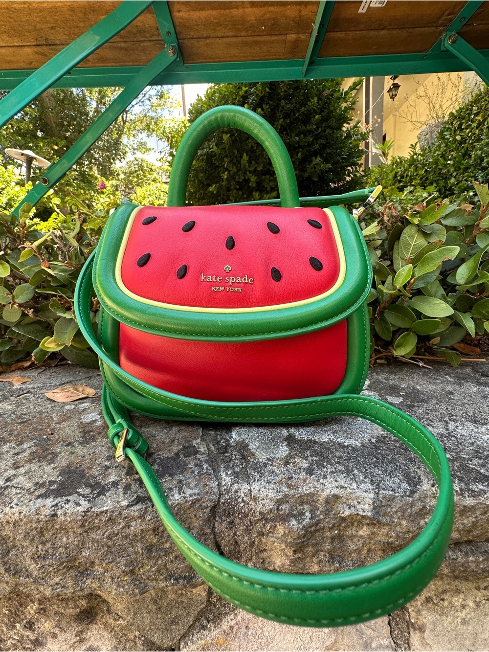kate spade Red & Green Watermelon Top-Handle Crossbody Bag
